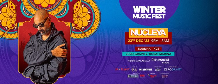 Nucleya Returns: Dubai Winter Music Fest 2023 Image of Nucleya performing: "Nucleya electrifying the crowd at Dubai's Winter Music Fest 2023."