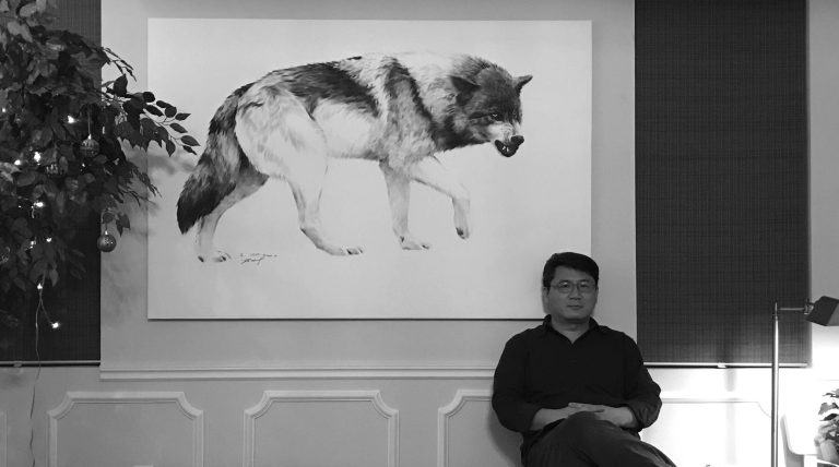 Kisoo Chai: Capturing Humanity’s Essence Through Charcoal Monochromatic masterpiece by Kisoo Chai showcasing the essence of human emotion captured in brushstrokes.